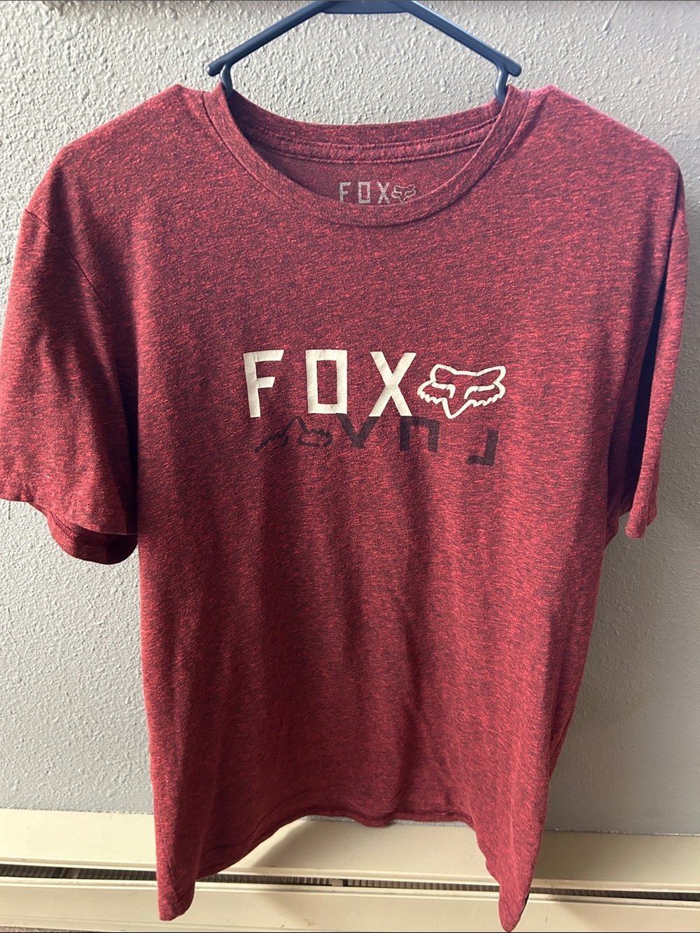 Fox Heather Red Logo Crewneck Tee